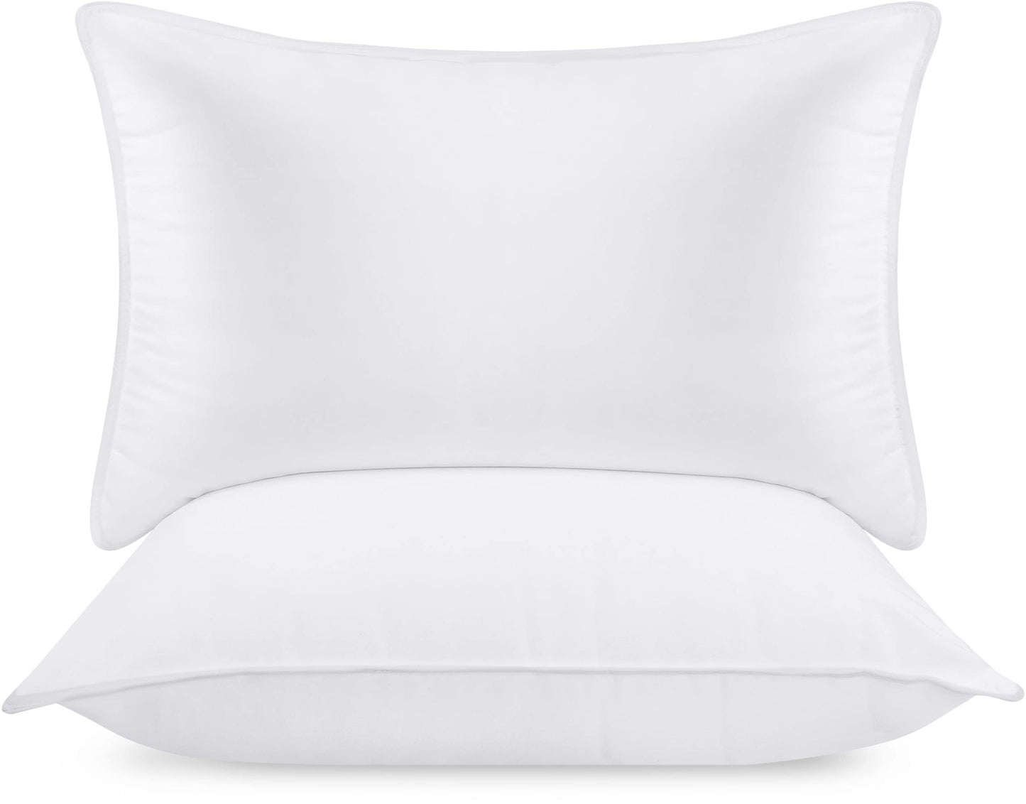 Utopia Bedding Premie Kussen (Set van 2), 50 x 70 cm Beddenkussens, Zachte Stof met Holle Vezelvulling (Wit)