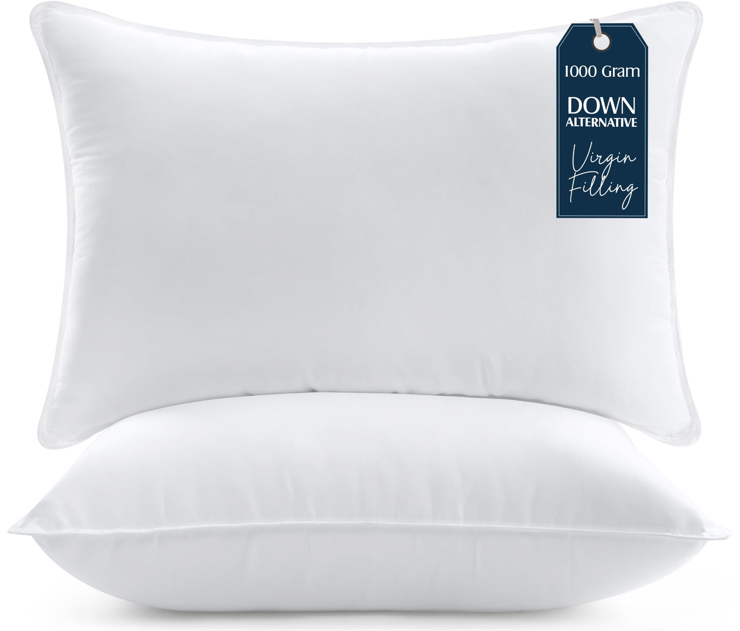 Utopia Bedding Premie Kussen (Set van 2), 50 x 70 cm Beddenkussens, Zachte Stof met Holle Vezelvulling (Wit)