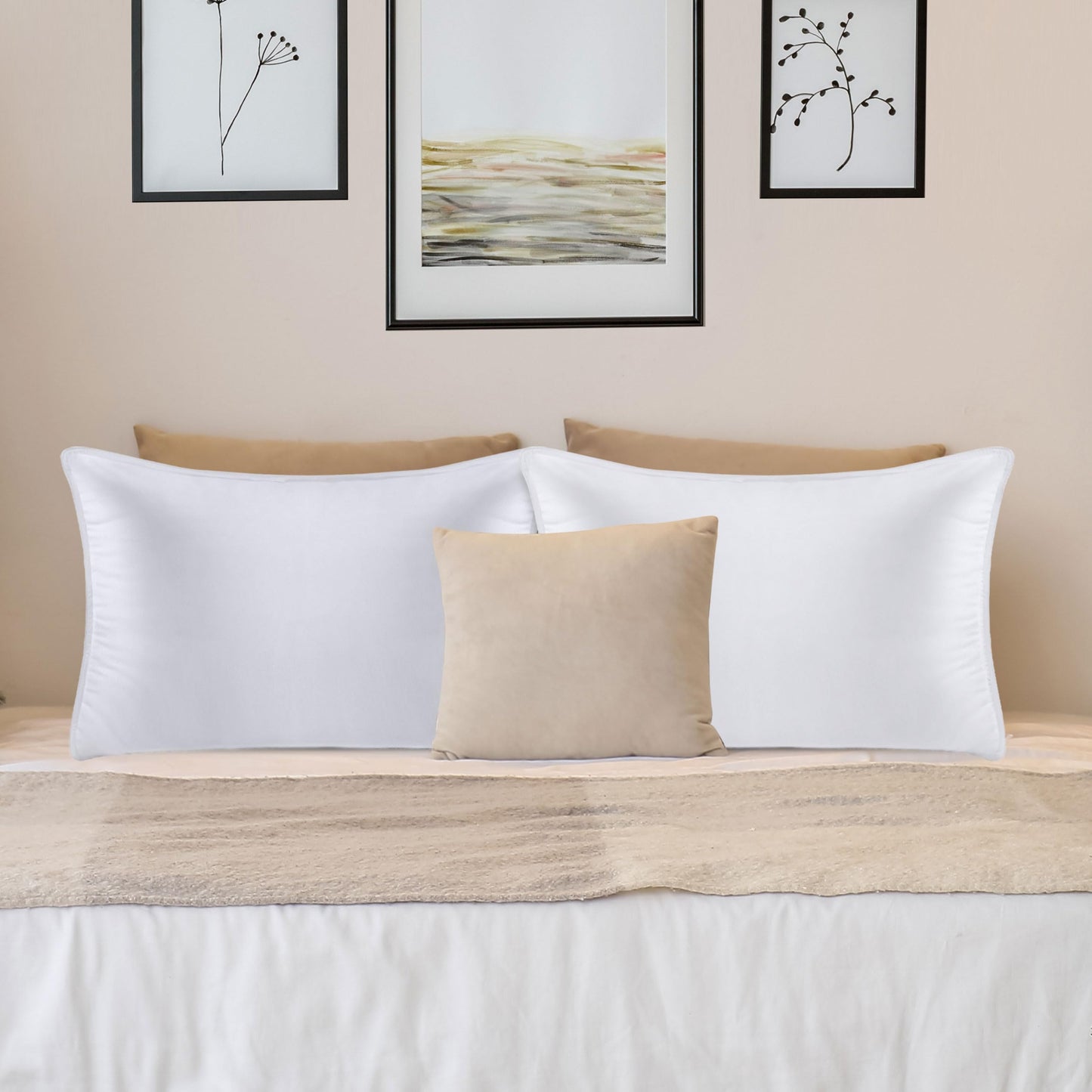 Utopia Bedding Premie Kussen (Set van 2), 50 x 70 cm Beddenkussens, Zachte Stof met Holle Vezelvulling (Wit)
