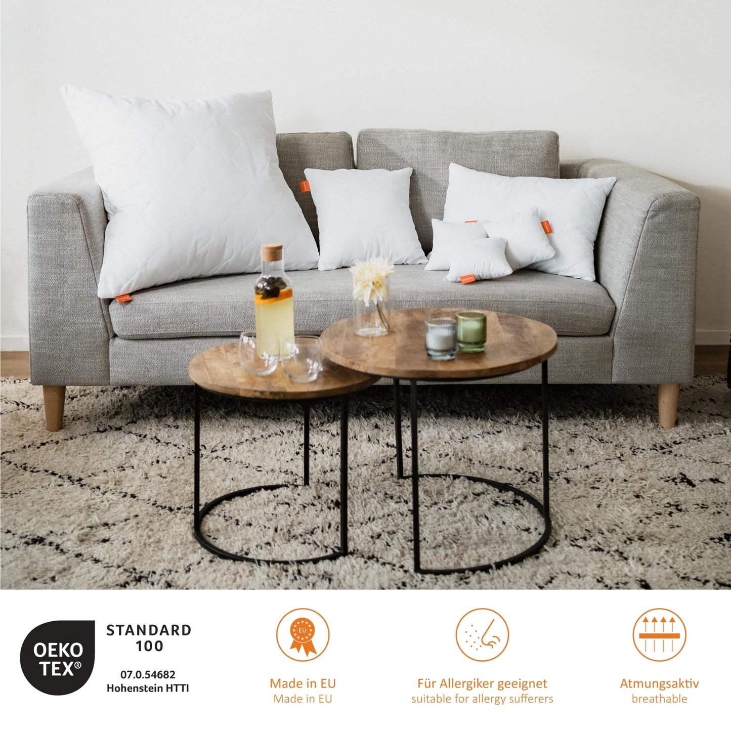 sleepling Comfort 190021 kussen met ritssluiting, 100% microvezel 40 x 60 cm, wit